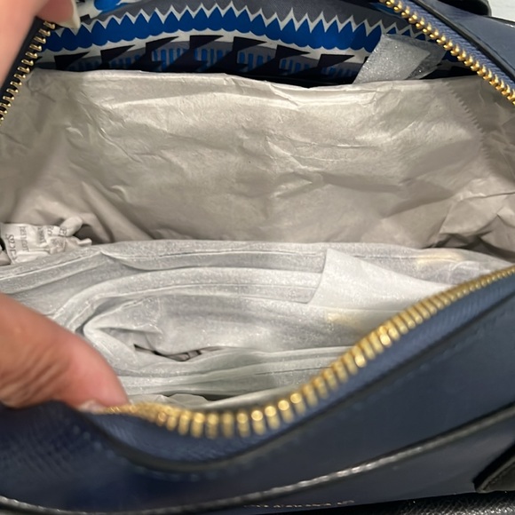 Vera Bradley Bowled Over Bag Classic Navy Genuine Leather - Picture 9 of 17